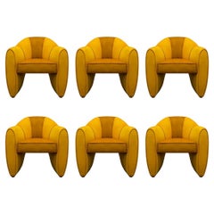 Set of 6 21st Century Viginti XX Dining Chair Cotton Velvet by Malabar