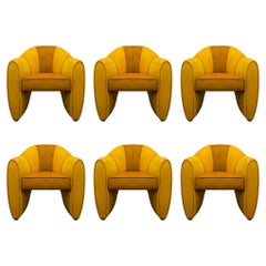Set of 6 21st Century Viginti XX Dining Chair Cotton Velvet by Malabar