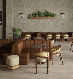 Set of 6 21st Rattan Spencer Dining Chair Wood by Wood Tailors Club