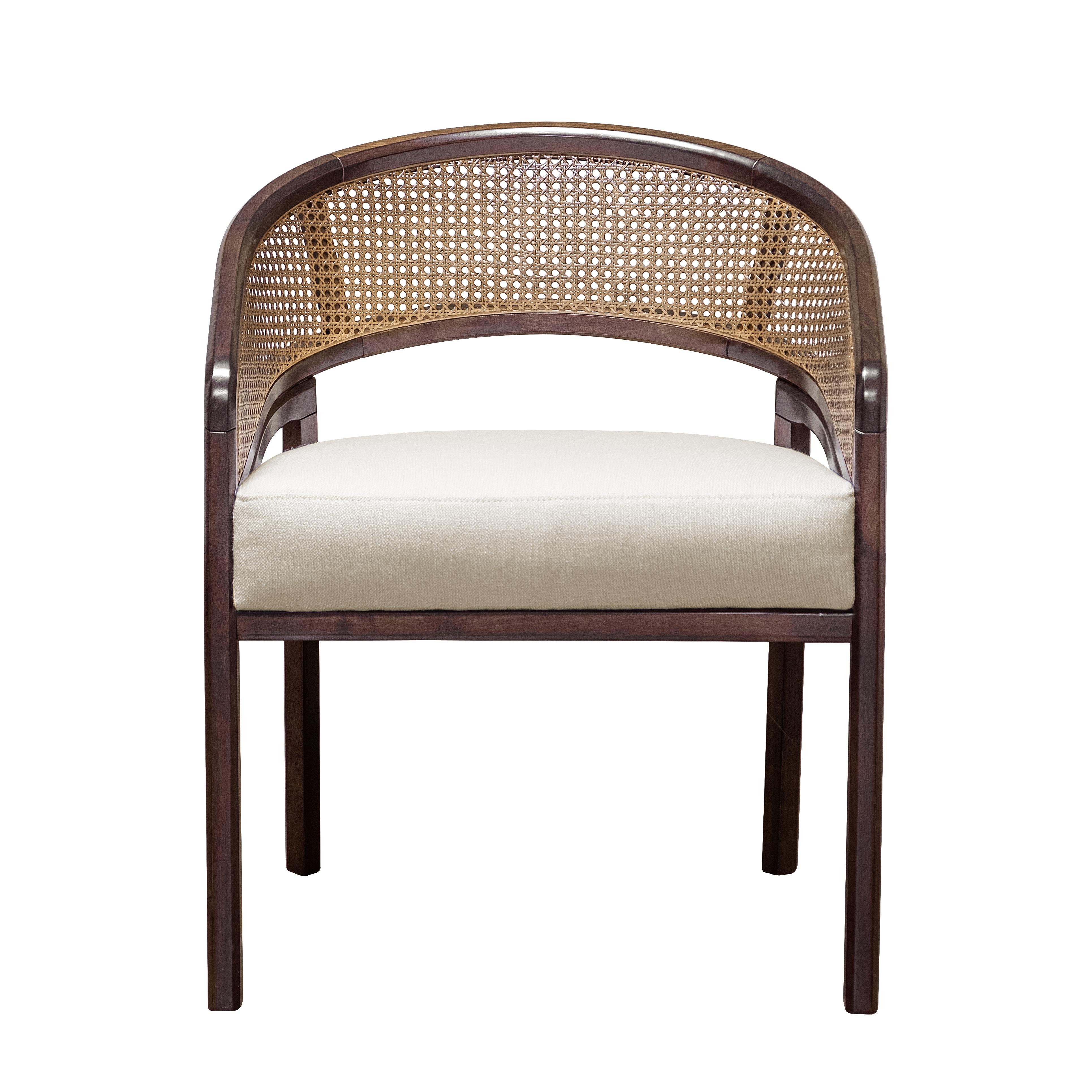 Set of 6 21st Rattan Spencer Dining Chair Wood by Wood Tailors Club In New Condition For Sale In RIO TINTO, PT