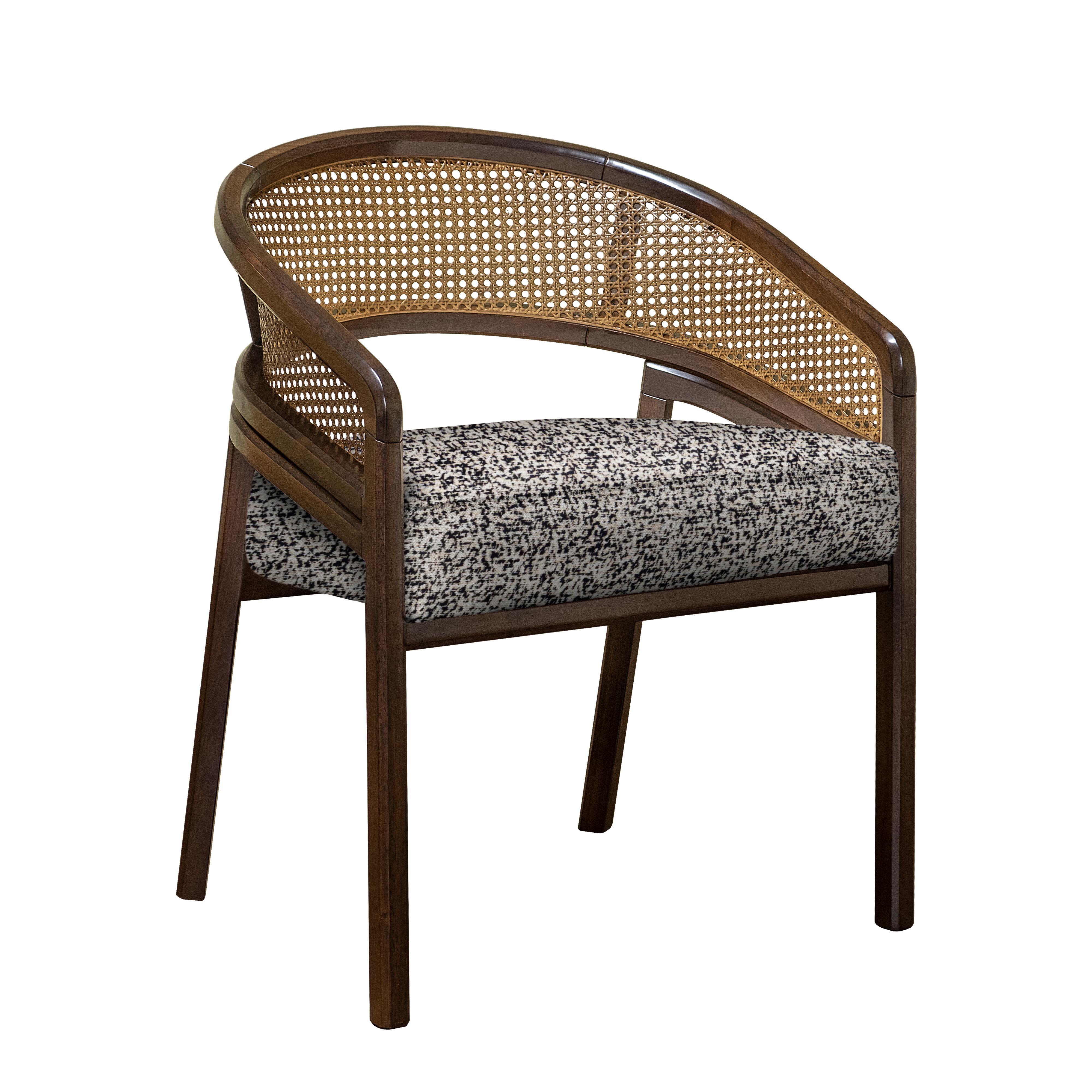 Contemporary Set of 6 21st Rattan Spencer Dining Chair Wood by Wood Tailors Club For Sale