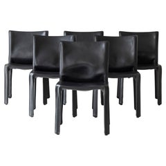 Set of 6 “412” Cab Chairs by Mario Bellini for Cassina, Italy, 1977