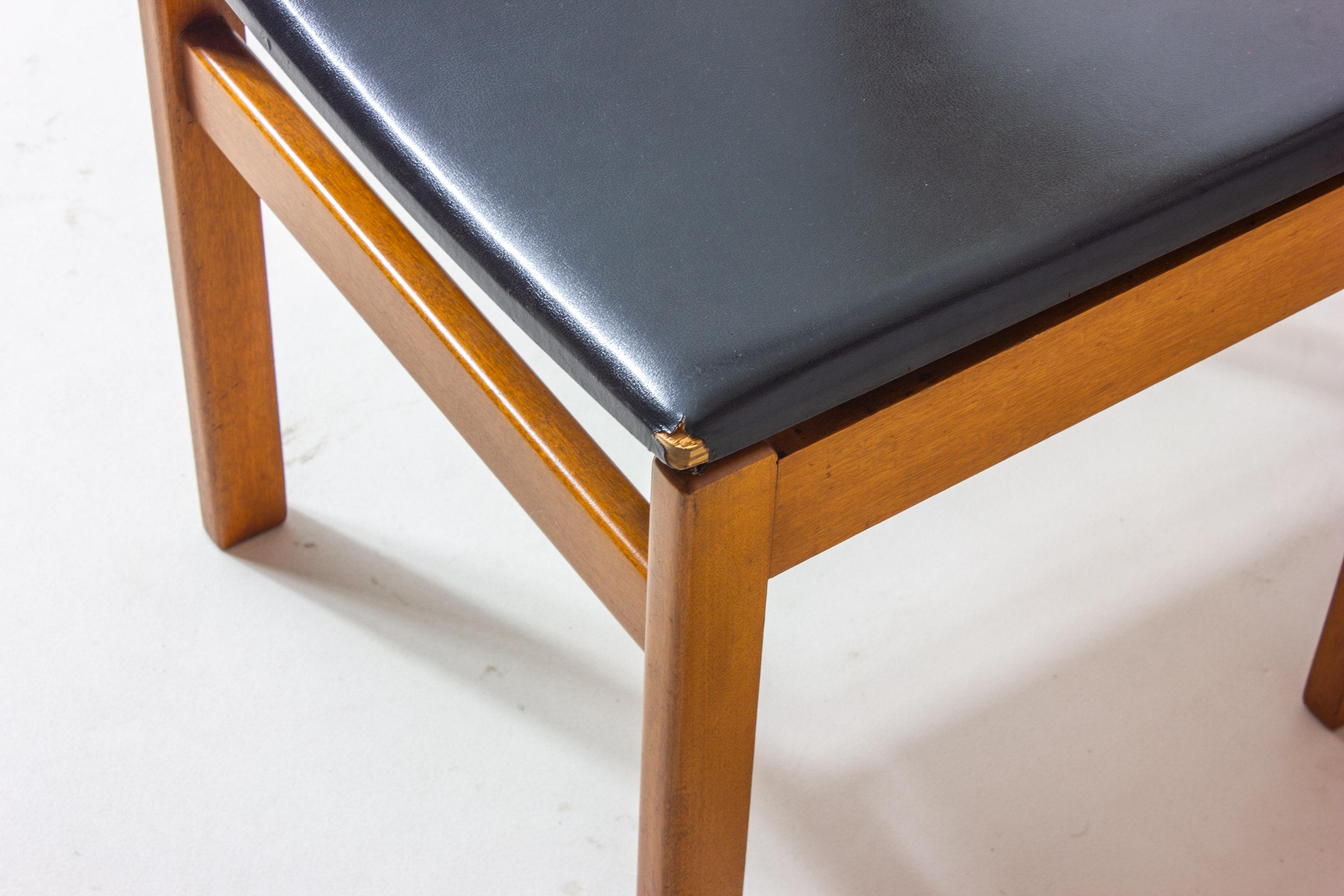 Set di 6 sedie da pranzo 'Abstracta' in faggio di Jos De Mey, Belgio, anni '60 in vendita 5