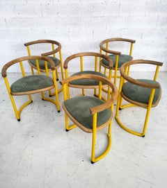 Conjunto de 6 sillas amarillas Achillea de Tito Agnoli para Ycami años 70