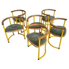 Lot de 6 chaises jaunes Achillea par Tito Agnoli pour Ycami 70s