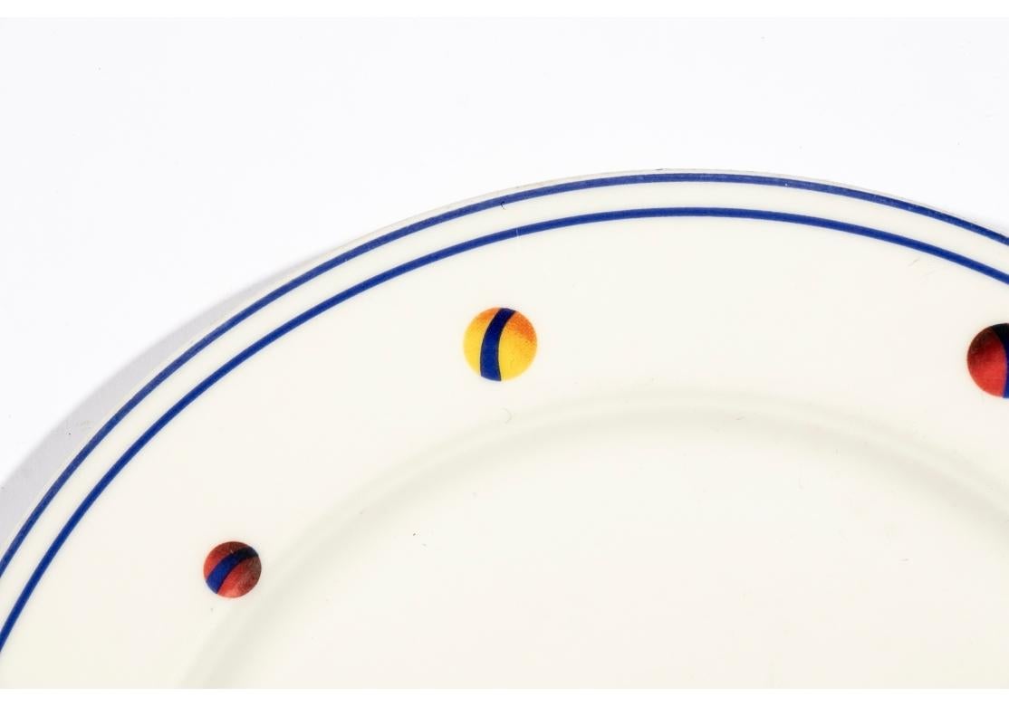 Hollywood Regency Ensemble de 6 assiettes plates 10 1/2
