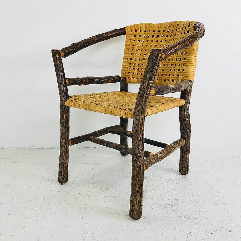 Contemporary Set of Six Adirondack Hickory Chairs