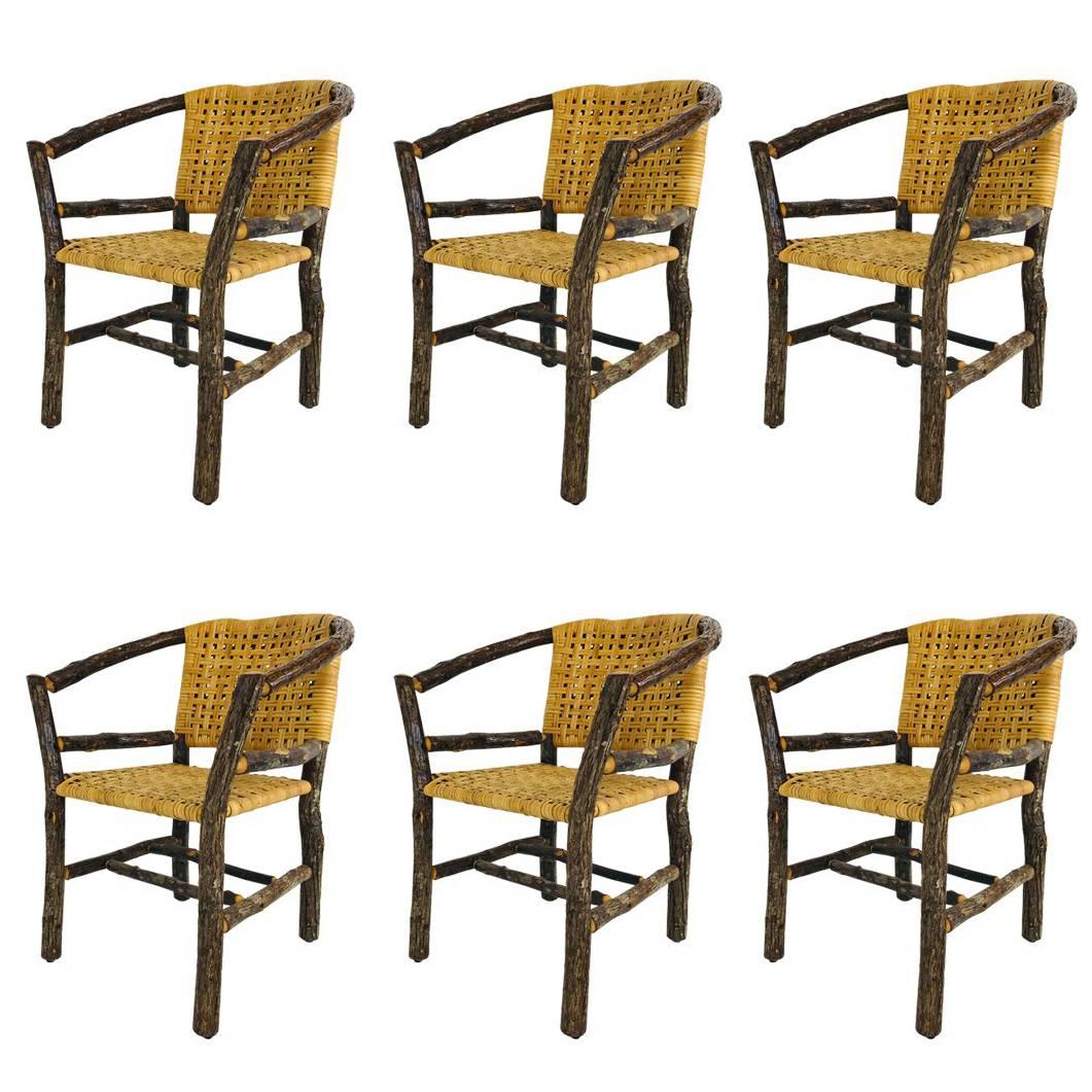 Set of Six Adirondack Hickory Chairs