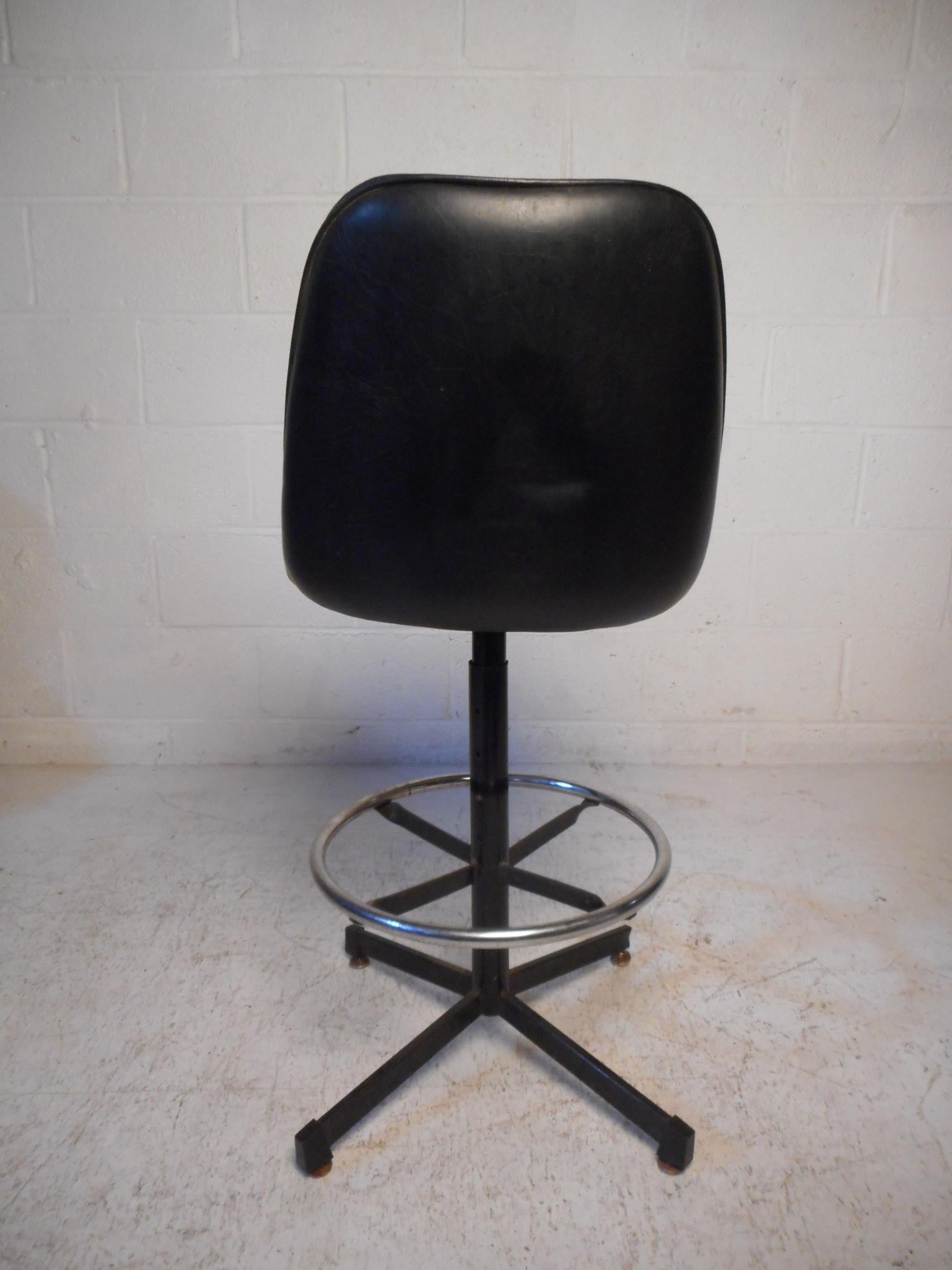 American Set of 6 Adjustable Swivel Stools by Admiral Chrome Corp.