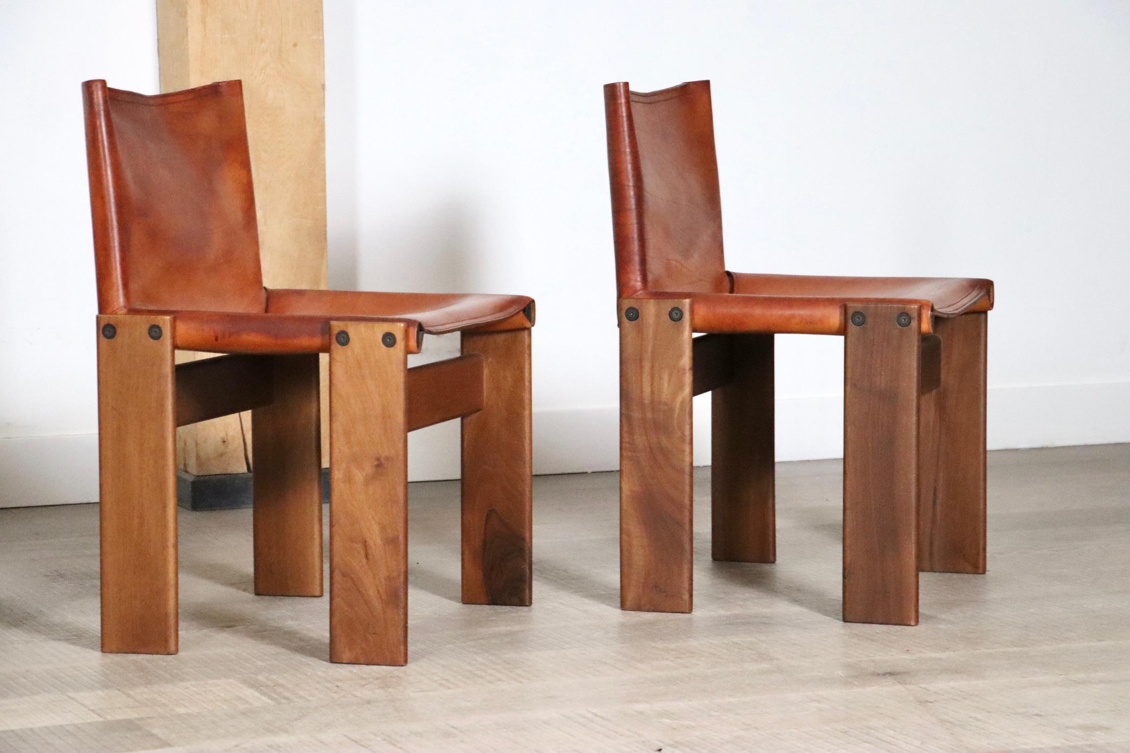 Set Of 6 Afra And Tobia Scarpa Monk Chairs For Molteni Italy 1974 5