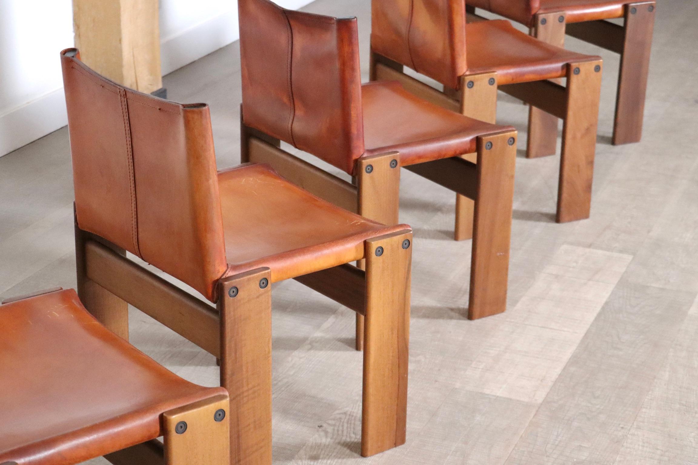 Set Of 6 Afra And Tobia Scarpa Monk Chairs For Molteni Italy 1974 6