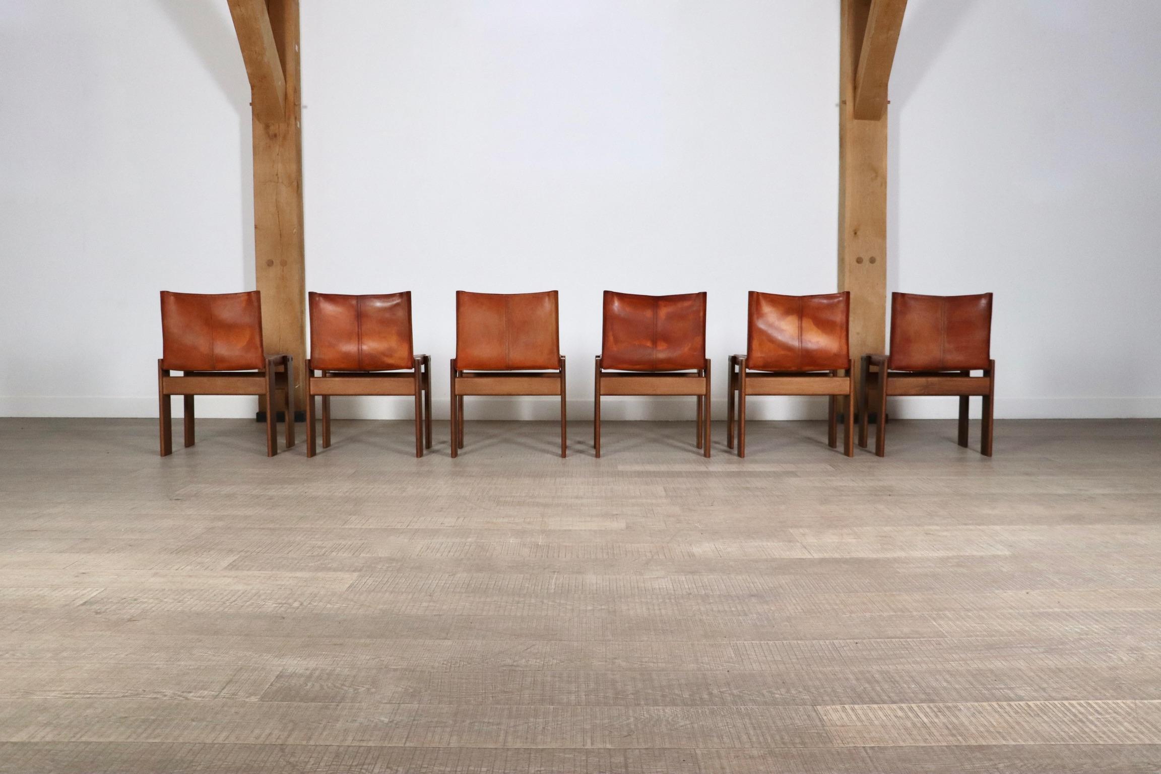 Set Of 6 Afra And Tobia Scarpa Monk Chairs For Molteni Italy 1974 7