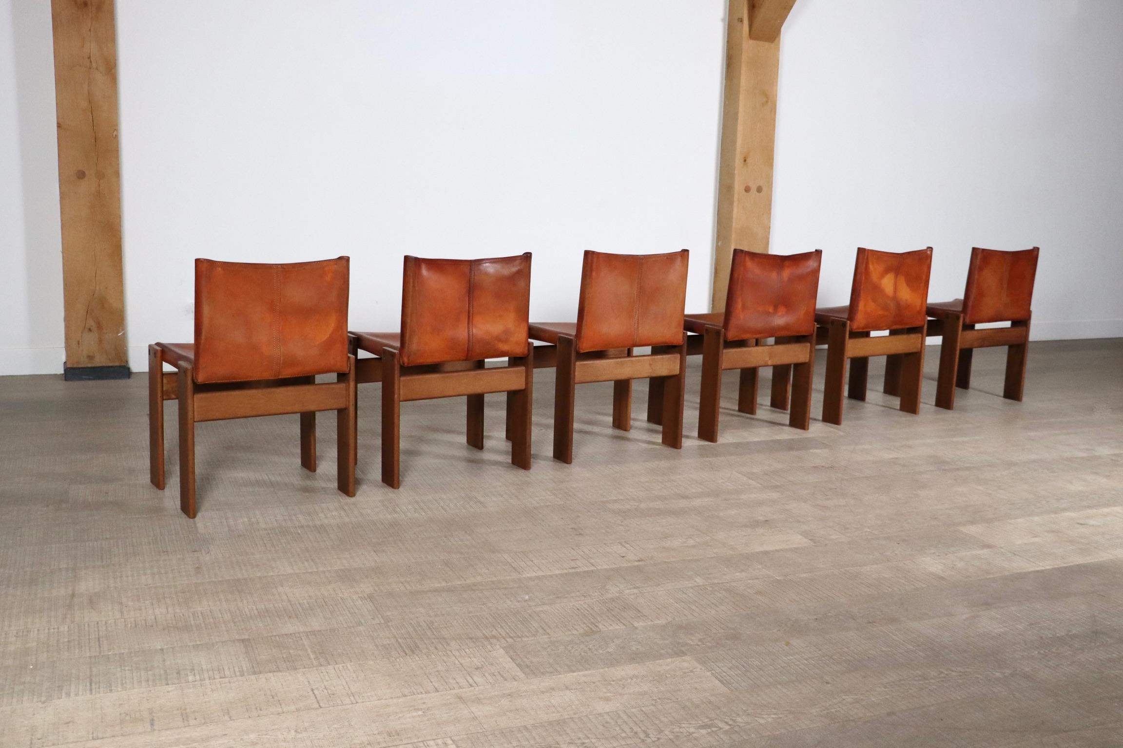 Set Of 6 Afra And Tobia Scarpa Monk Chairs For Molteni Italy 1974 8