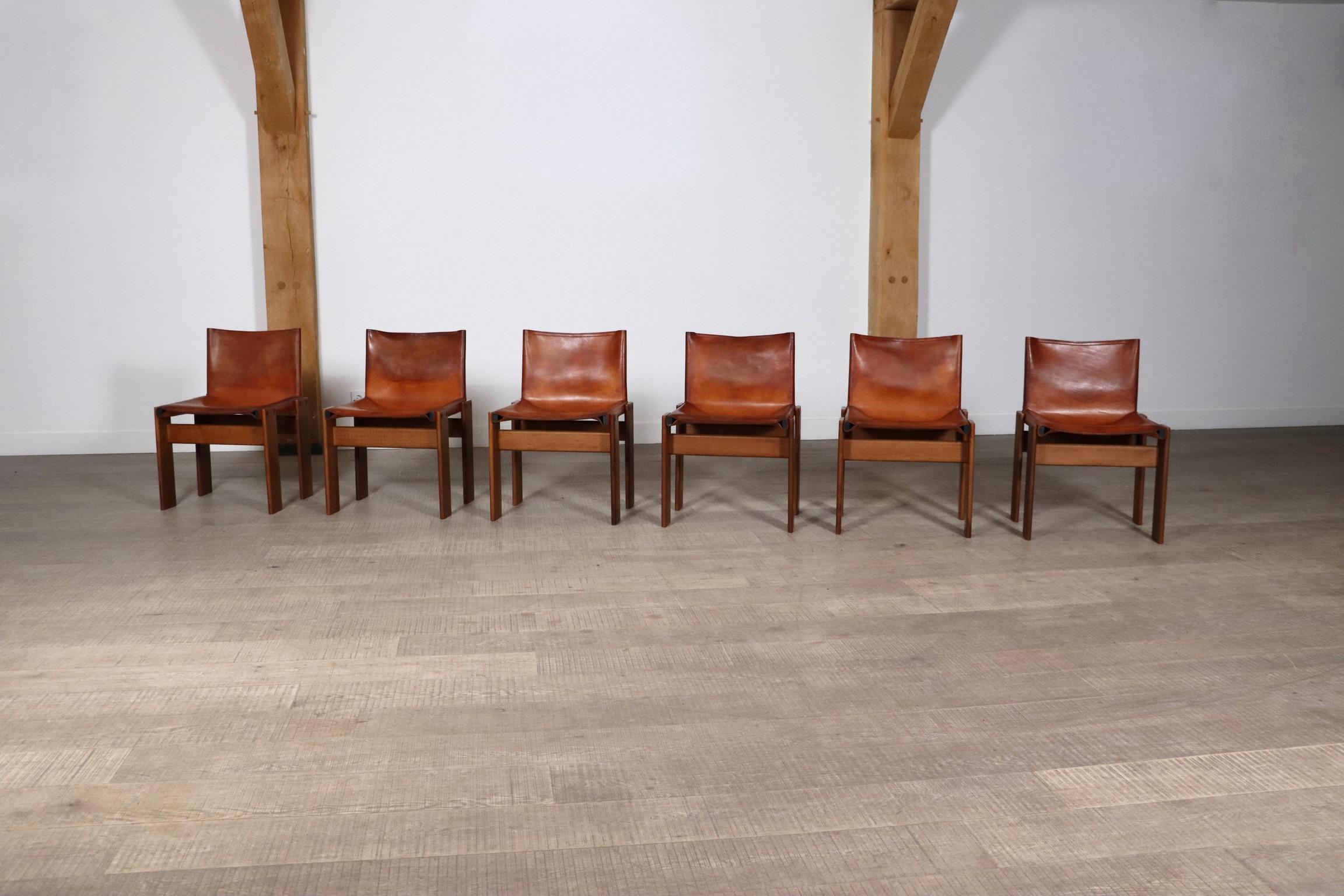 Set Of 6 Afra And Tobia Scarpa Monk Chairs For Molteni Italy 1974 9