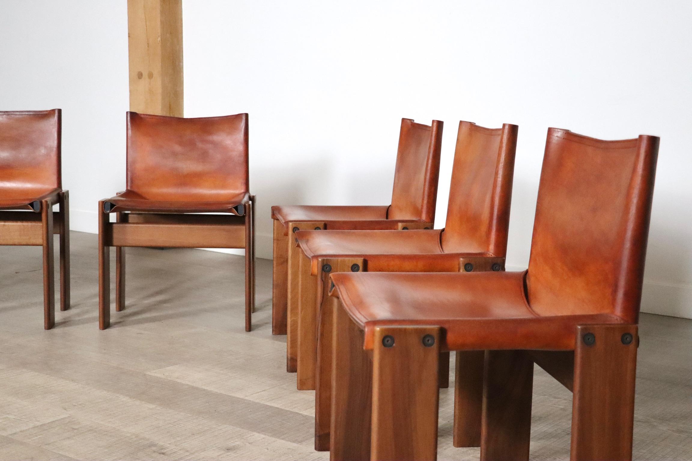 Set Of 6 Afra And Tobia Scarpa Monk Chairs For Molteni Italy 1974 12