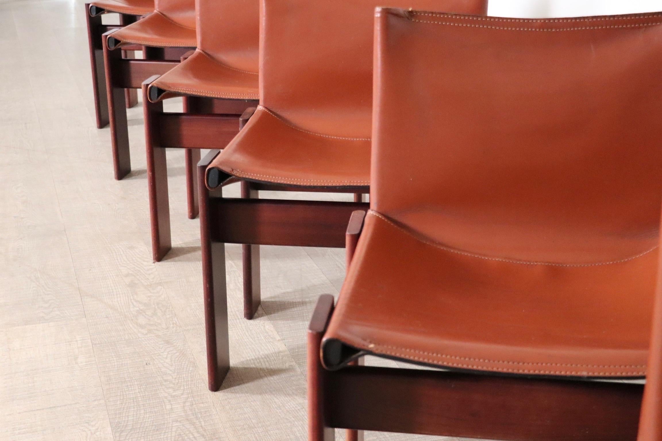 Set Of 6 Afra And Tobia Scarpa Monk Chairs For Molteni Italy 1974 In Good Condition In ABCOUDE, UT
