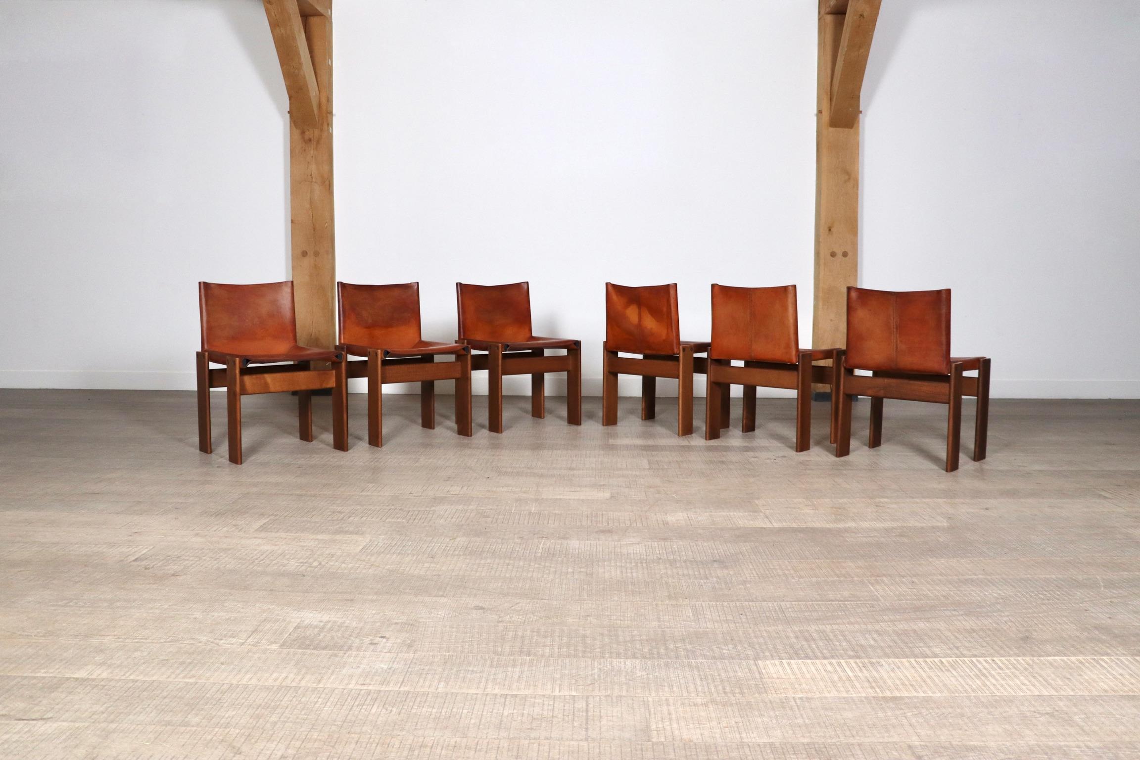 Set Of 6 Afra And Tobia Scarpa Monk Chairs For Molteni Italy 1974 In Good Condition In ABCOUDE, UT