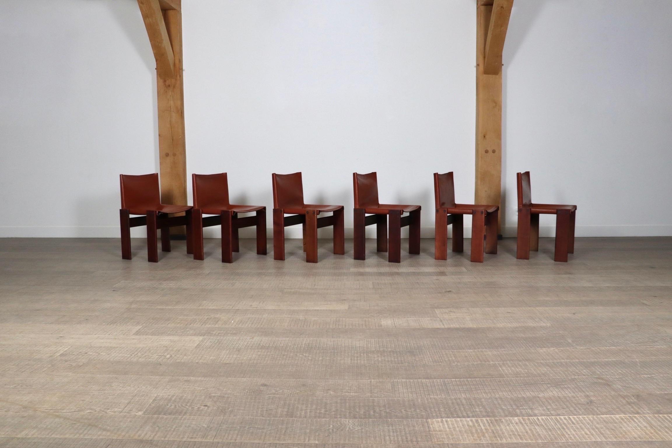 Set Of 6 Afra And Tobia Scarpa Monk Chairs For Molteni Italy 1974 1