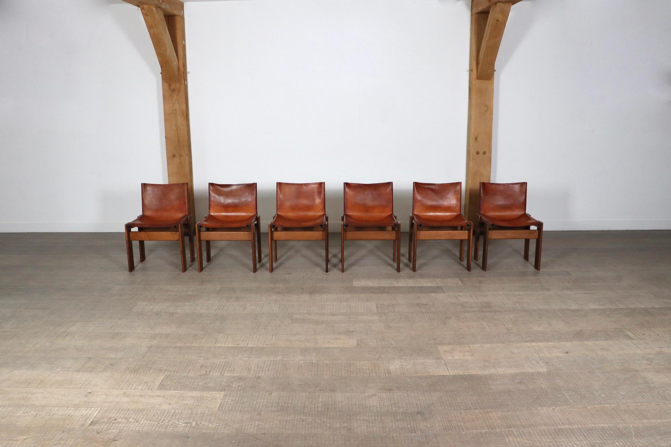 Set Of 6 Afra And Tobia Scarpa Monk Chairs For Molteni Italy 1974 2