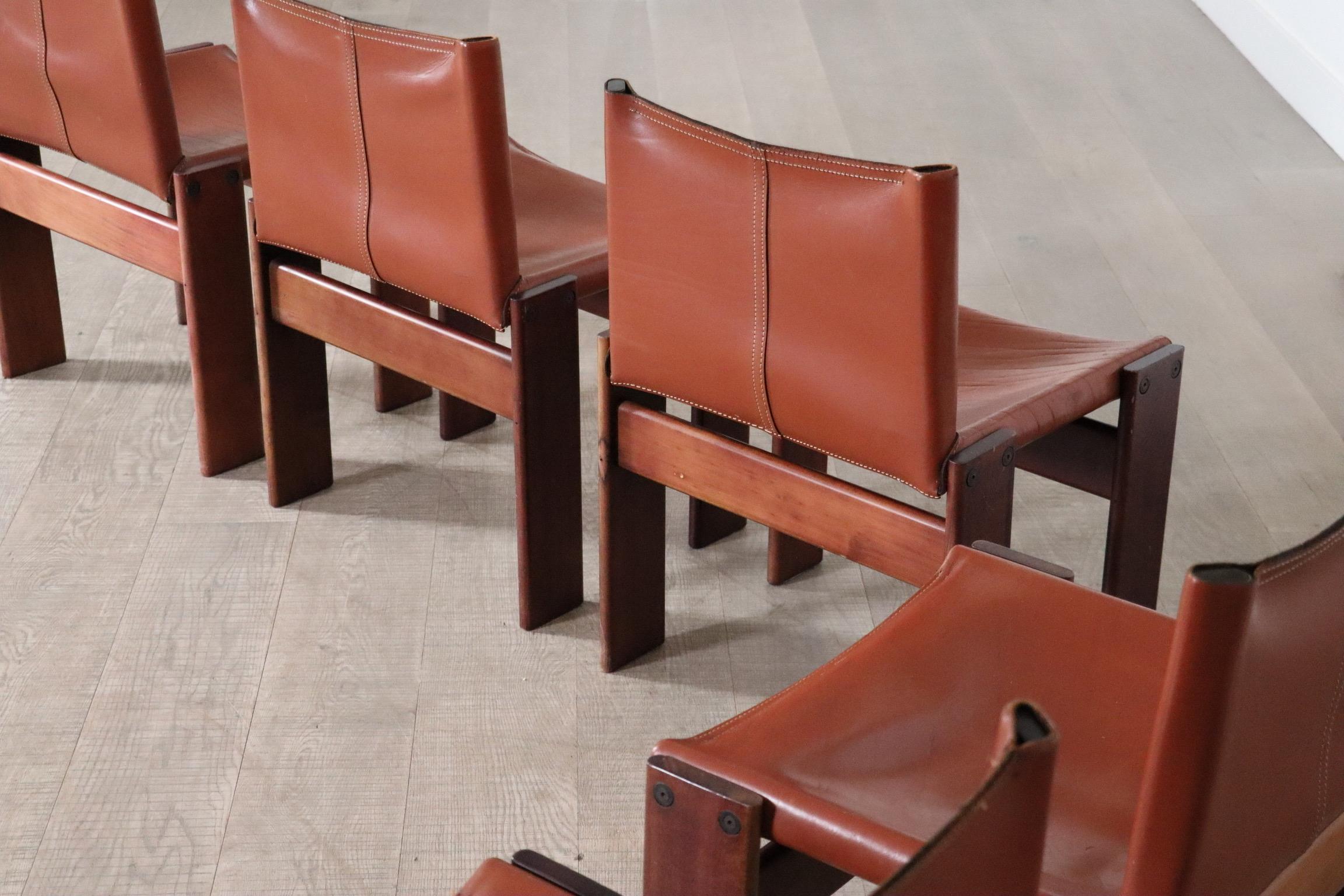 Set Of 6 Afra And Tobia Scarpa Monk Chairs For Molteni Italy 1974 3