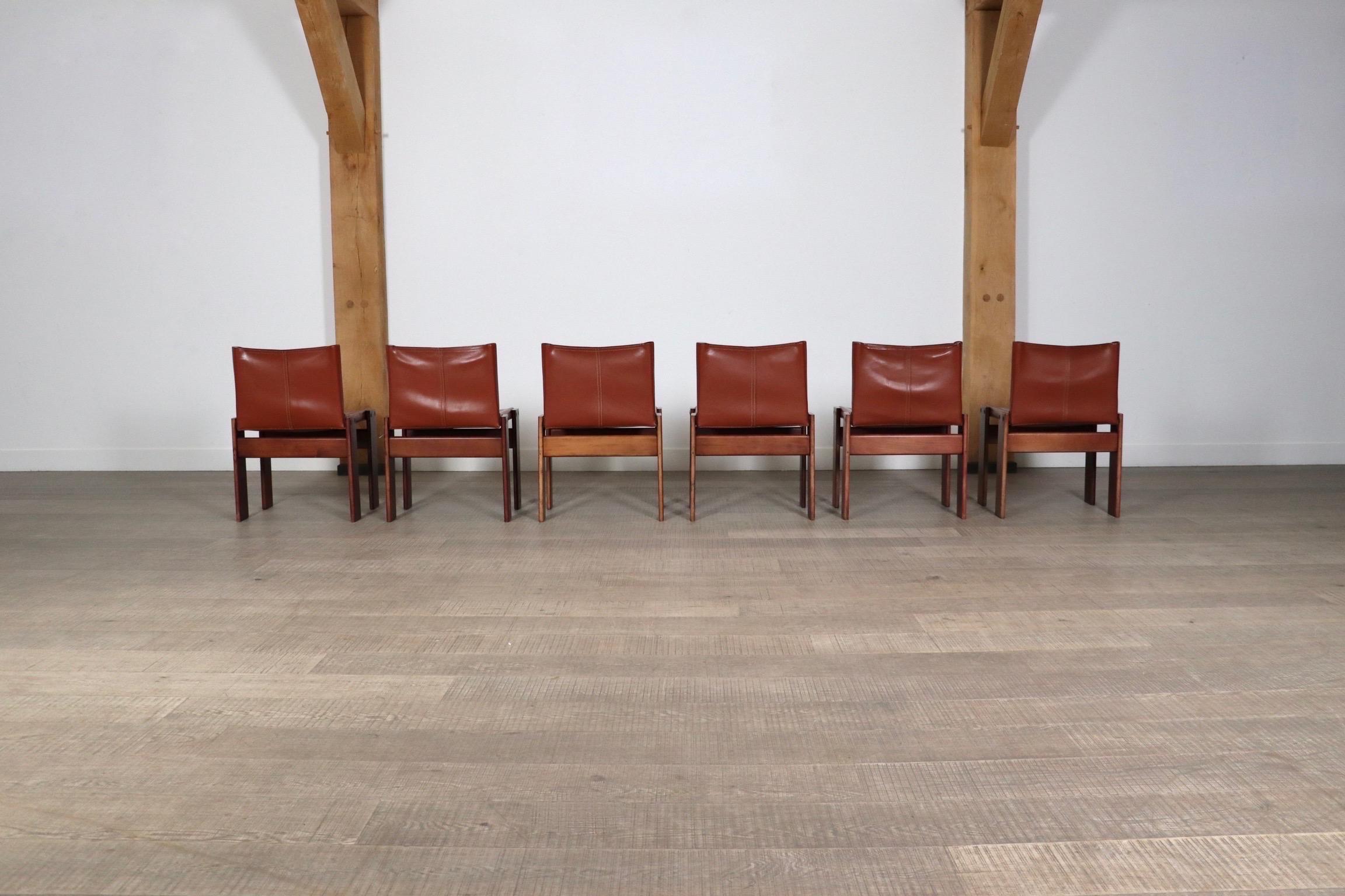 Set Of 6 Afra And Tobia Scarpa Monk Chairs For Molteni Italy 1974 4