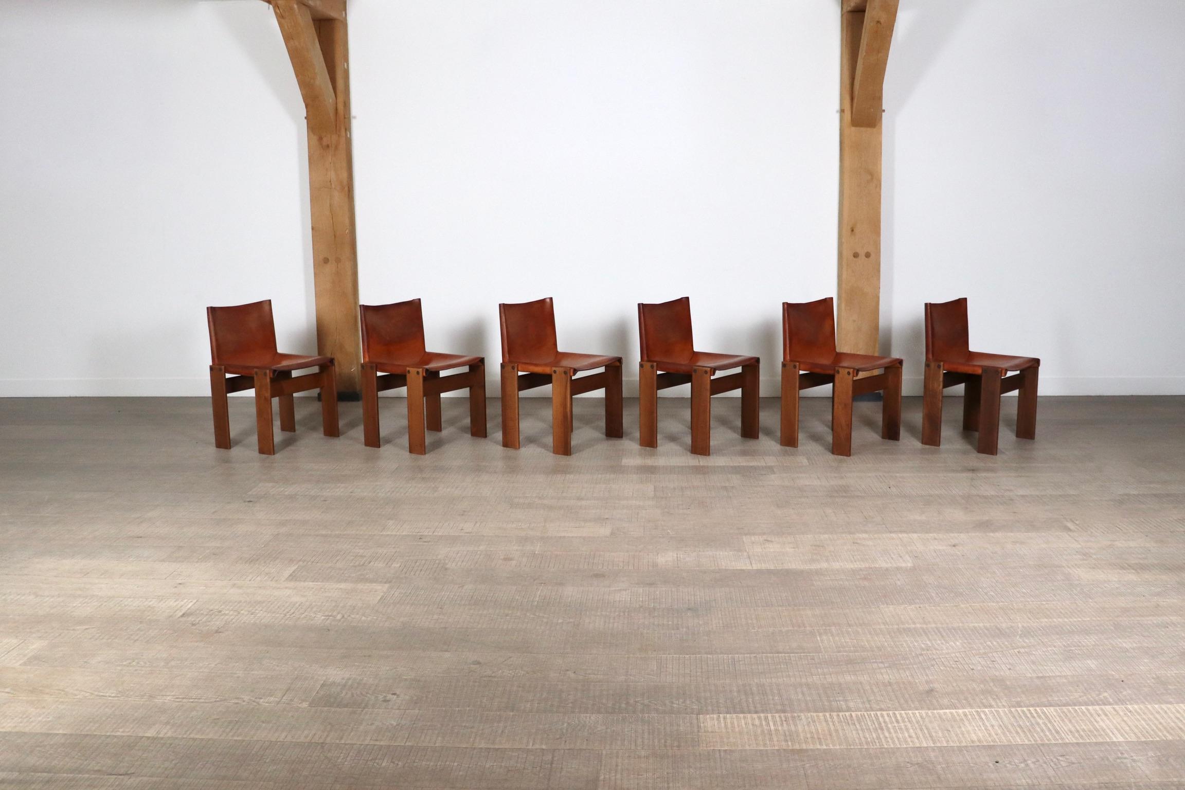 Set Of 6 Afra And Tobia Scarpa Monk Chairs For Molteni Italy 1974 4