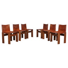 Set Of 6 Afra And Tobia Scarpa Monk Chairs For Molteni Italy 1974