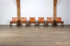 Set Of 6 Afra And Tobia Scarpa Monk Dining Chairs For Molteni Italy 1974