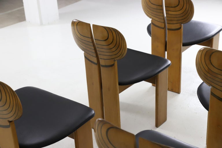 Late 20th Century Set of 6 'Africa' Chairs by Afra & Tobia Scarpa for Maxalto, Italy 1975