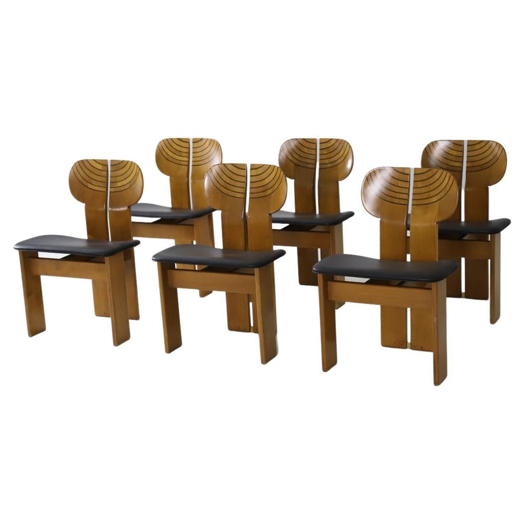 Set of 6 'Africa' Chairs by Afra & Tobia Scarpa for Maxalto, Italy 1975