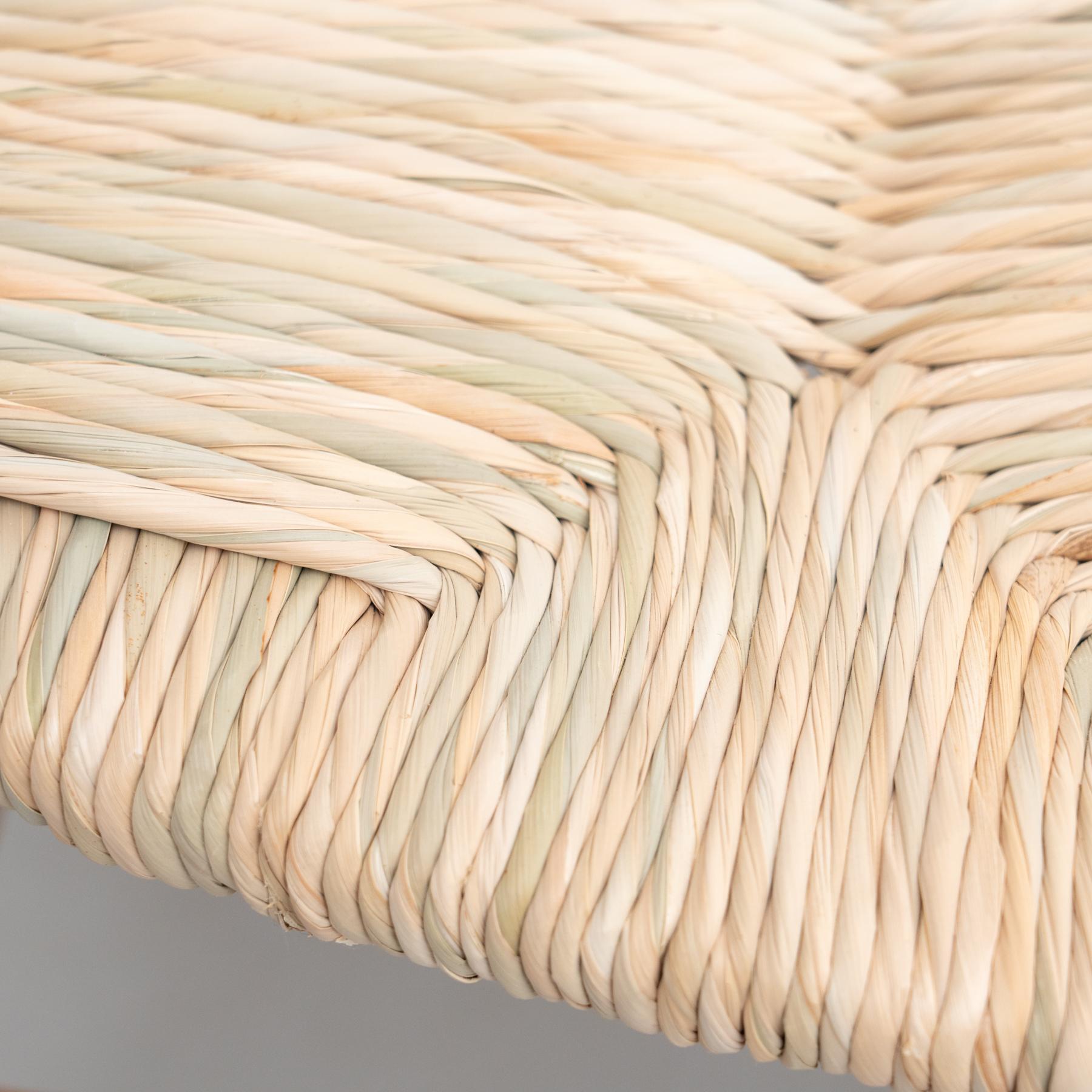 Set of 6 After Charlotte Perriand n.19 Chairs, Wood Rattan, Mid-Century Modern in vendita 12