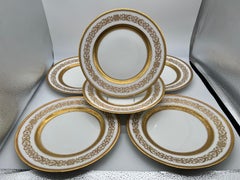 Set of 6 - Ahrenfeldt Limoges for Richard Briggs Boston Gilt Enamel Dinner Plate