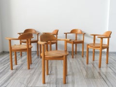 Set of 6  alder wood chairs, Denmark 1980s