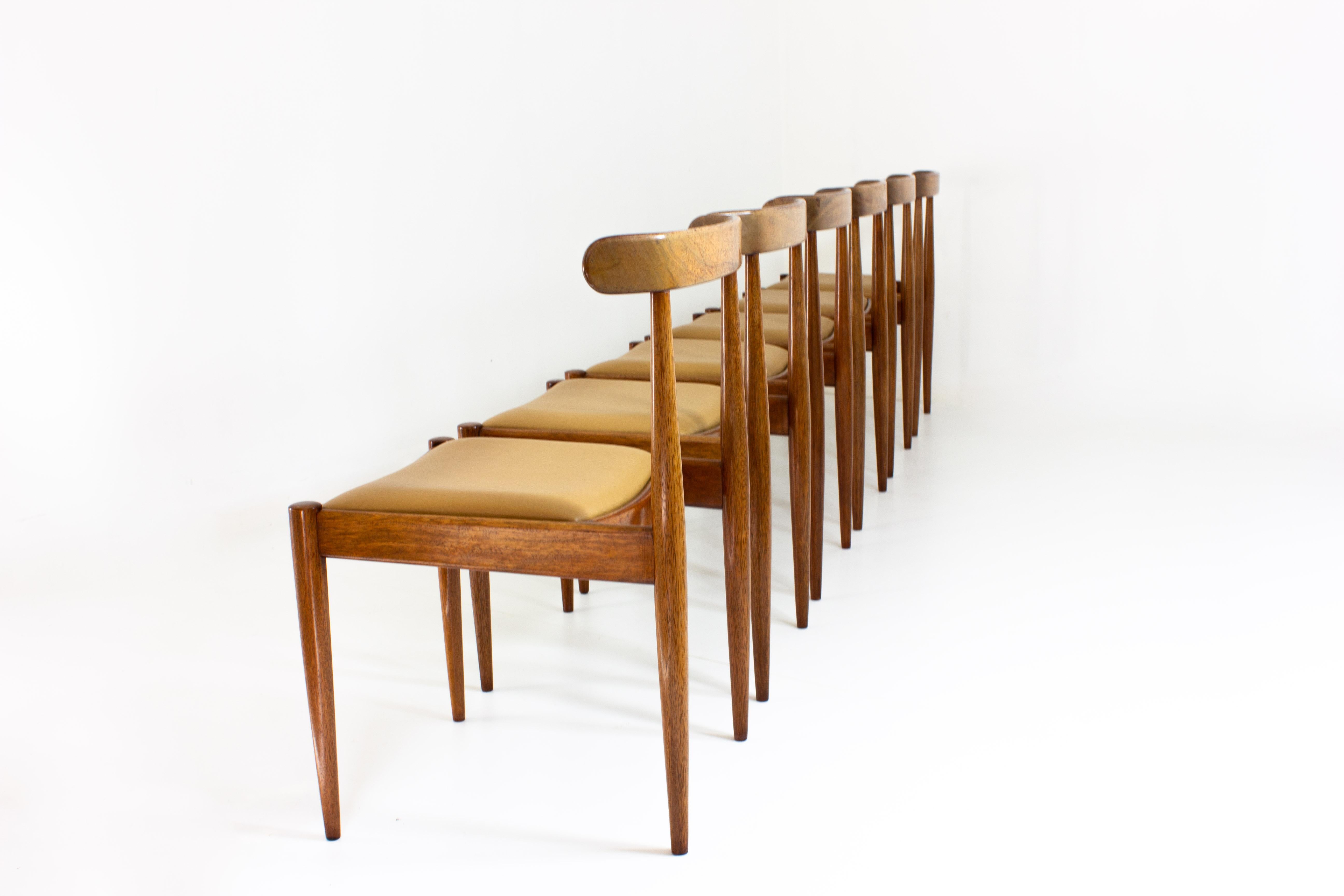 Belgian Set of 6 Alfred Hendrickx Dining Chairs, Belgium, 1960s