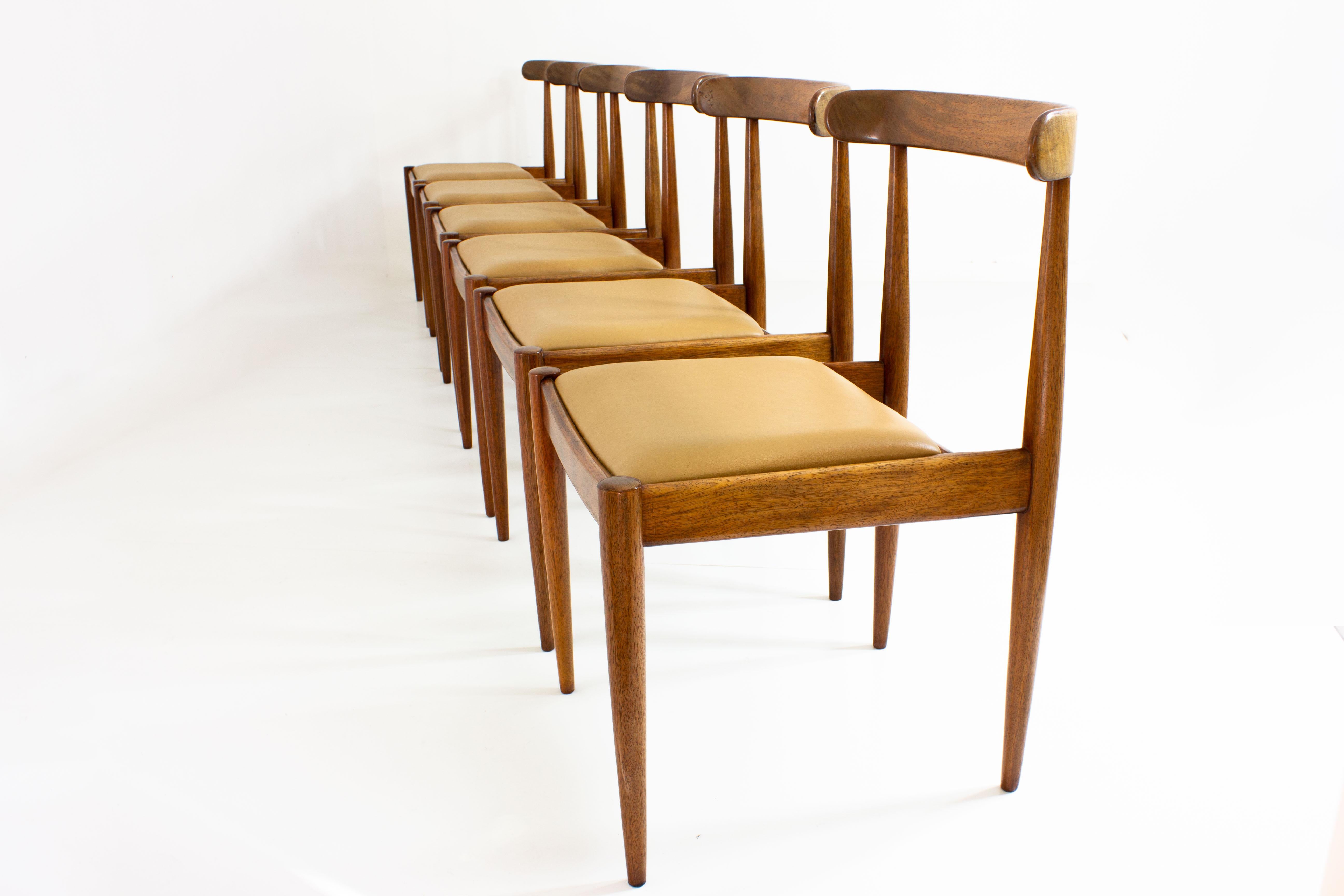 Mid-20th Century Set of 6 Alfred Hendrickx Dining Chairs, Belgium, 1960s