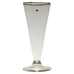 Set of 6 ALLEGRA flûte glasses with platinum rim and hametite by Giberto Venezia