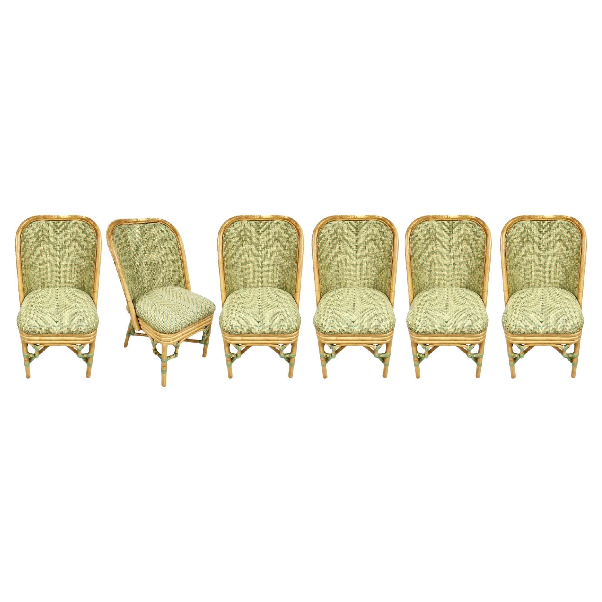 Set of 6 Aluminum Outdoor Dining Chairs by Lane For Sale