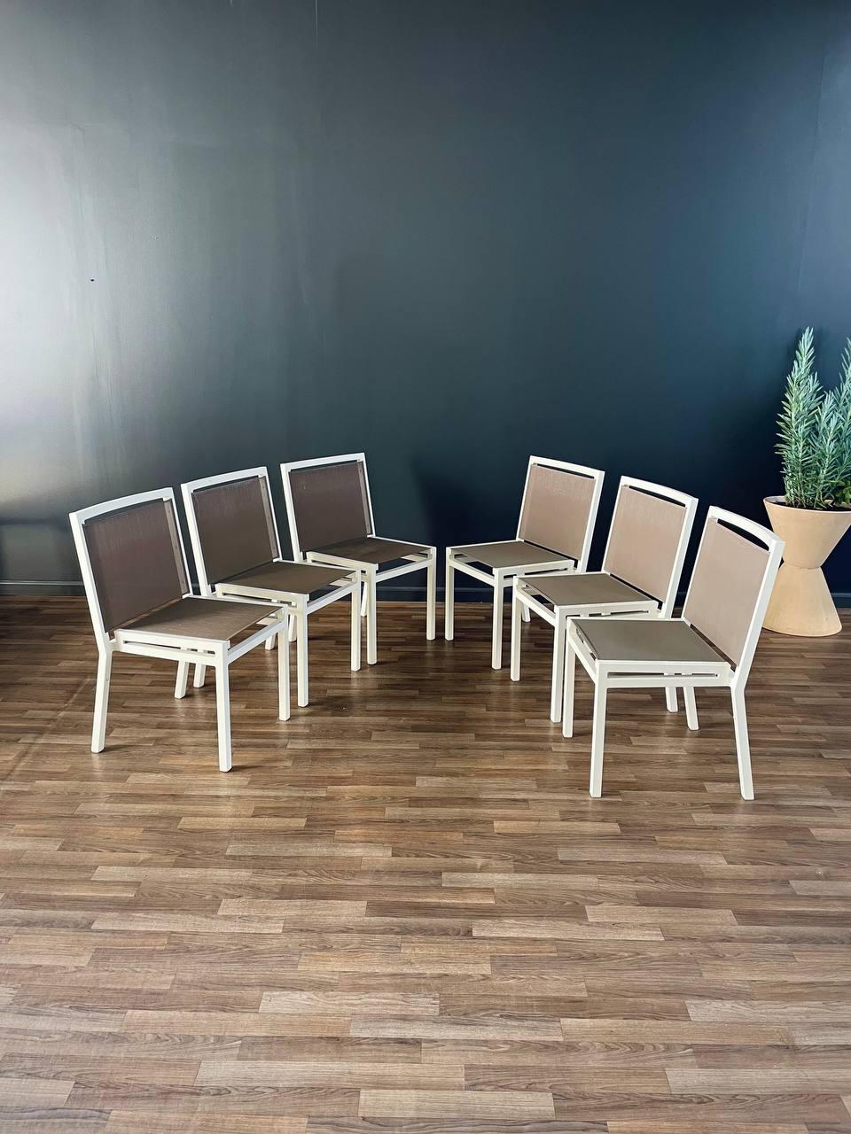 American Set of 6 Aluminum Patio Chairs by Janus et Cie