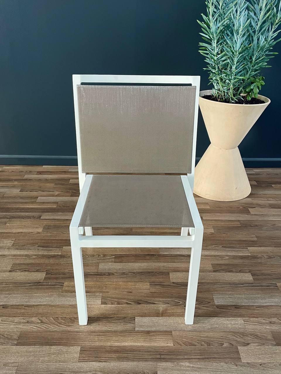 Metal Set of 6 Aluminum Patio Chairs by Janus et Cie
