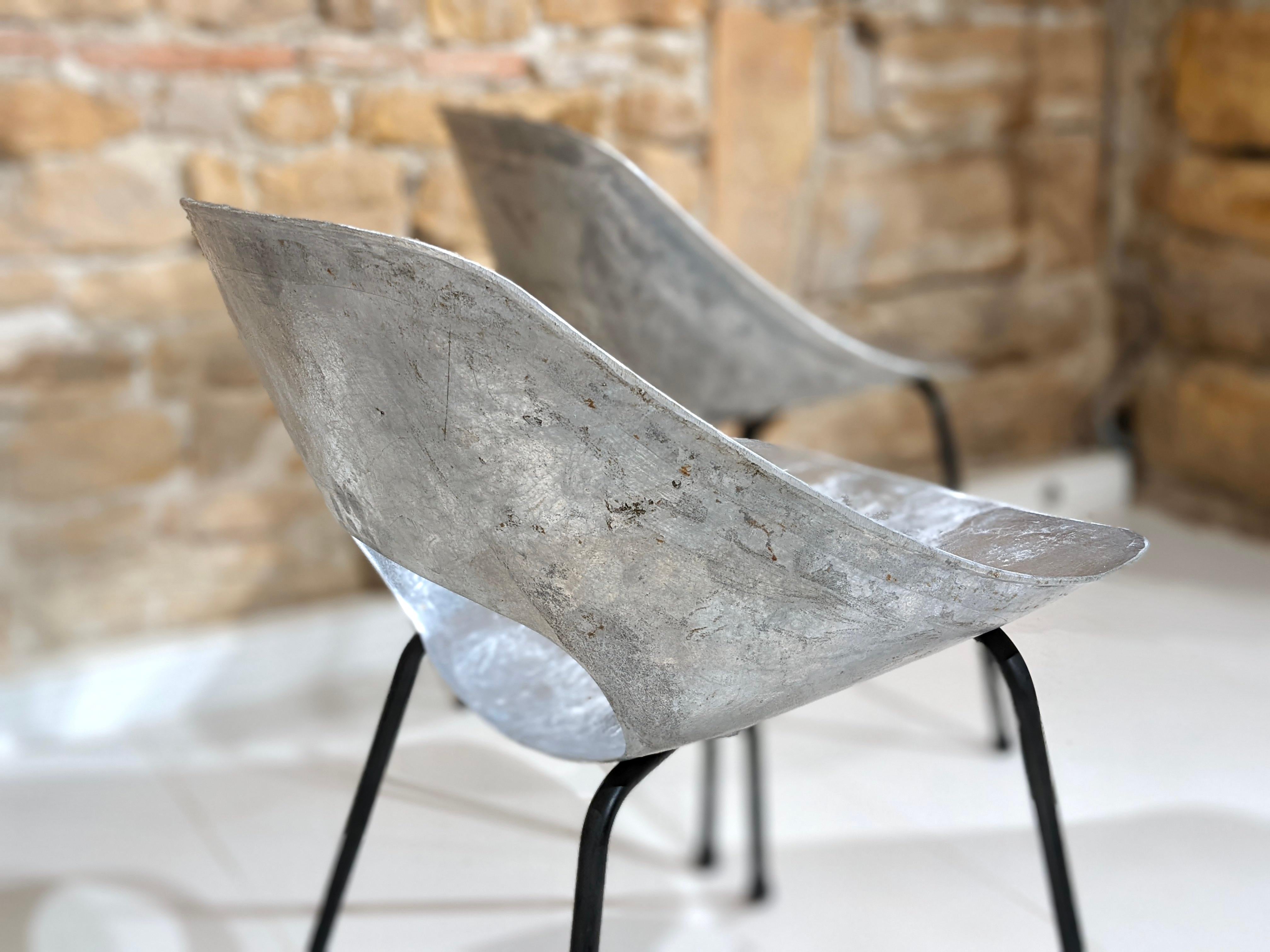 Set of 6 Aluminum Tulip Chair , Pierre Guariche 3