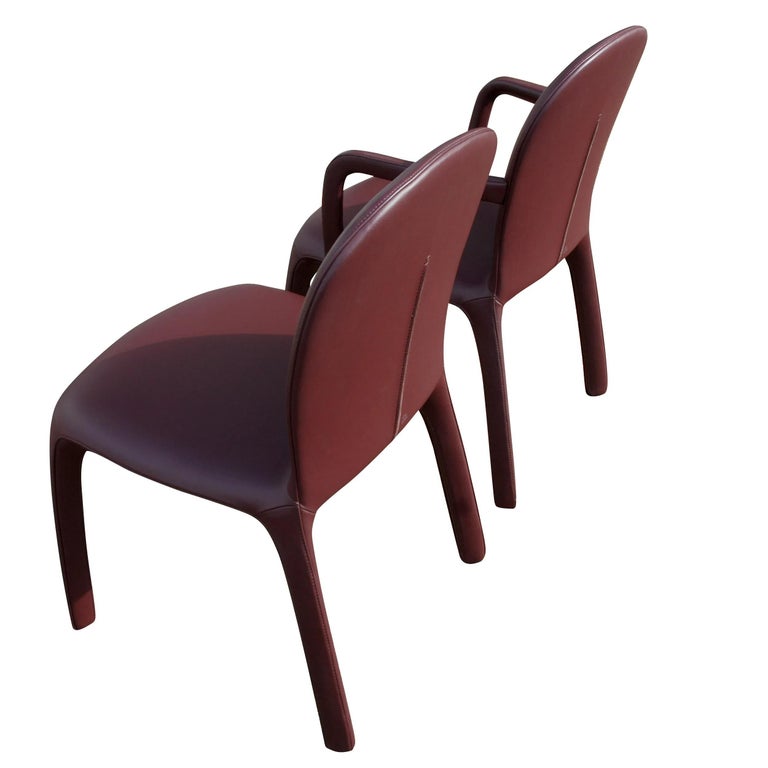 Leather Set of 6 “Amelie” Dining Chairs by Claudio Bellini for Poltrona Frau For Sale