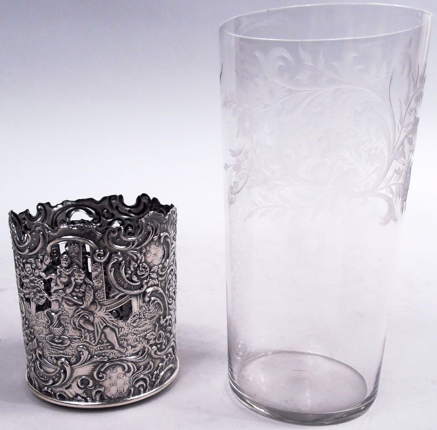 Set of 6 American Hanau-Style Sterling Silver Highball Holders In Good Condition For Sale In New York, NY