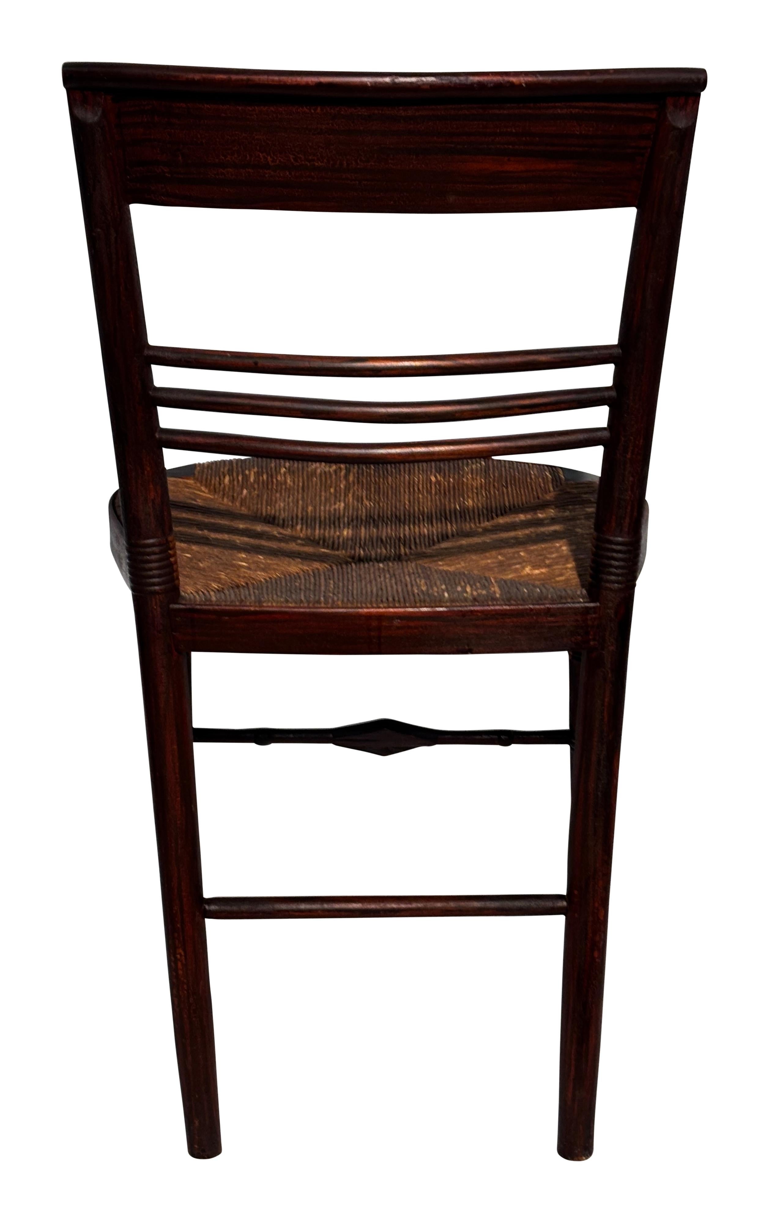 Ensemble de 6 chaises américaines de style Hitchcock avec sièges en jonc tissé en vente 1