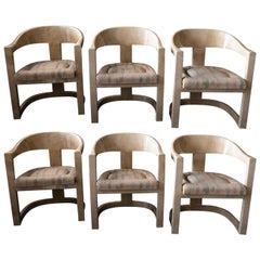 Set of 6 American Modern Goatskin "Onassis" Chairs