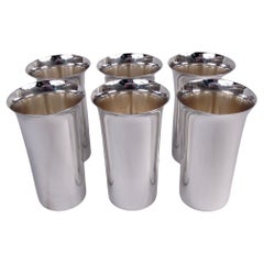 Set di 6 bicchieri americani moderni in argento sterling