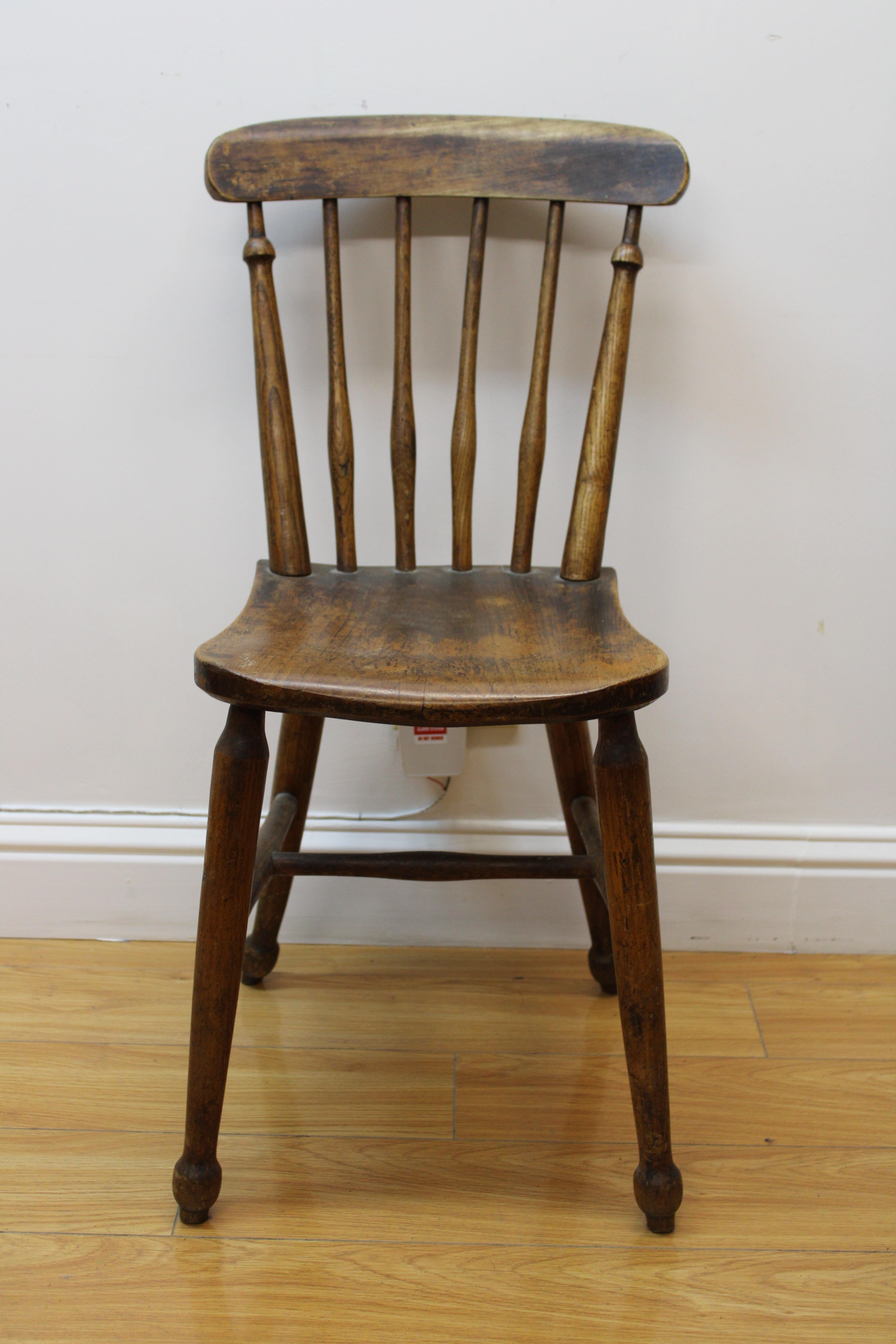 C. 19th Century.

Set of 6 American oak fan back windsor side chairs.