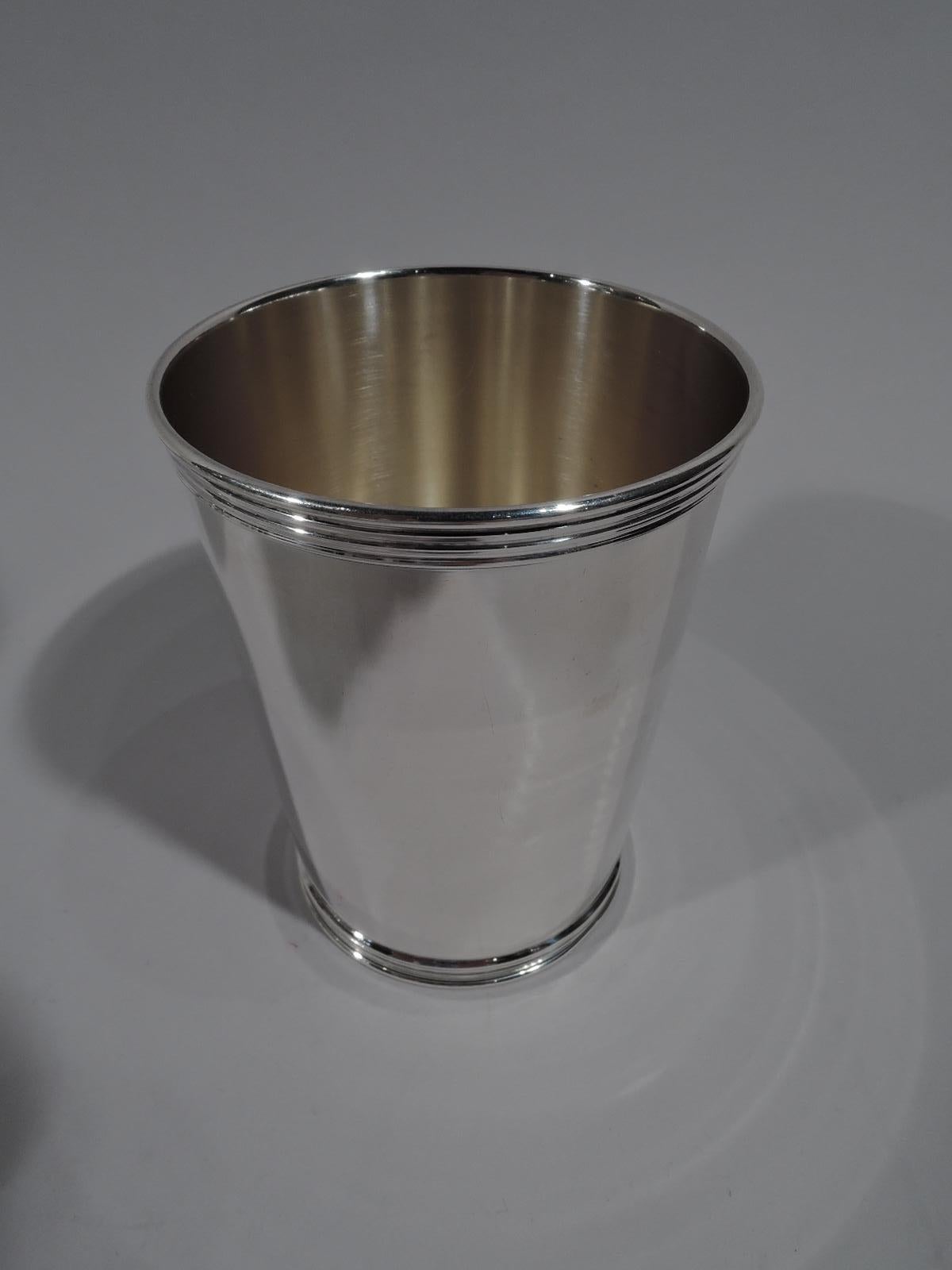 Modern Set of 6 American Sterling Silver Mint Juleps by Manchester