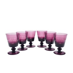 Ensemble de 6 gobelets en verre améthyste de William Yeoward, 198090