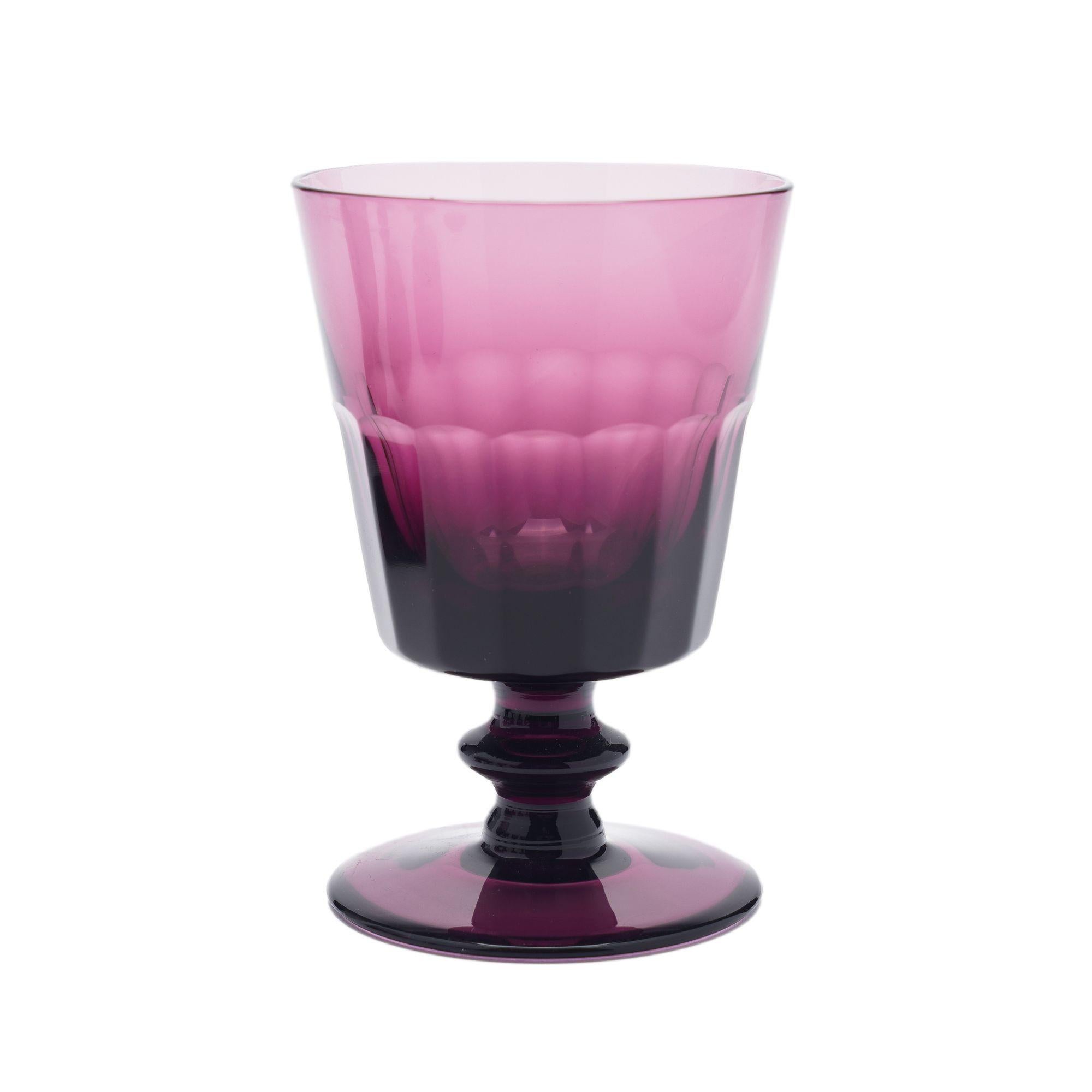 20th Century Set of 6 amethyst glass goblets by William Yeoward, 1980-90