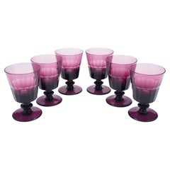 Set of 6 amethyst glass goblets by William Yeoward, 1980-90